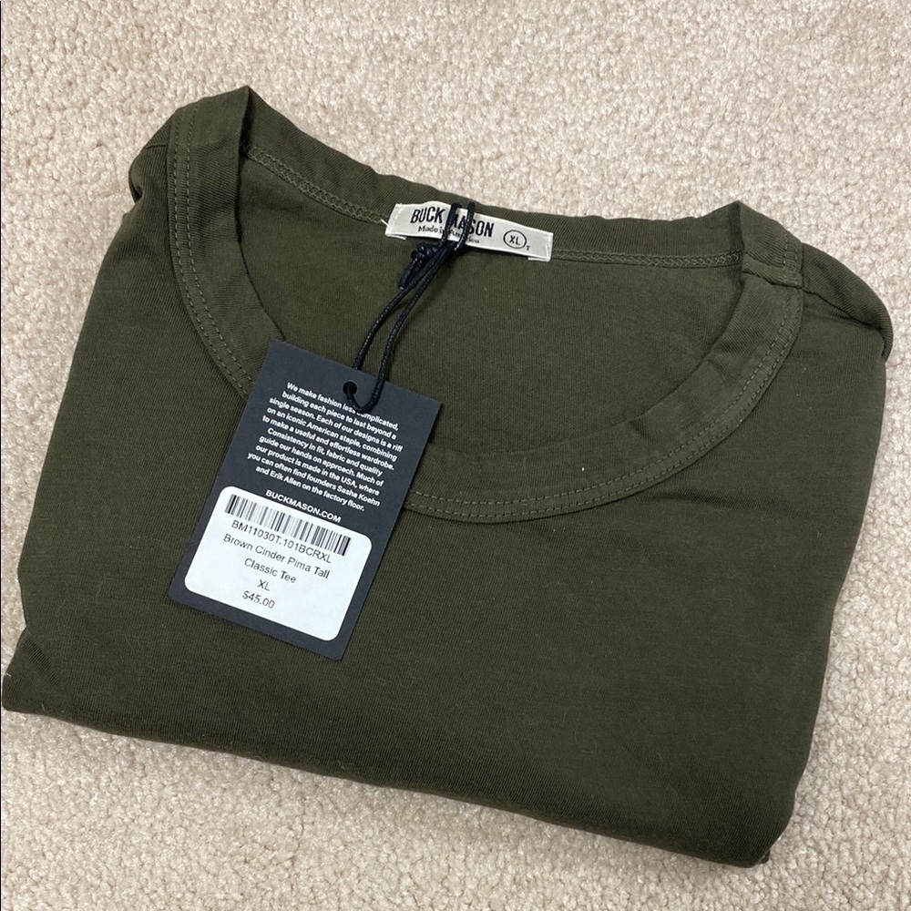 NWT Buck Mason Pima Classic Tee in Tall